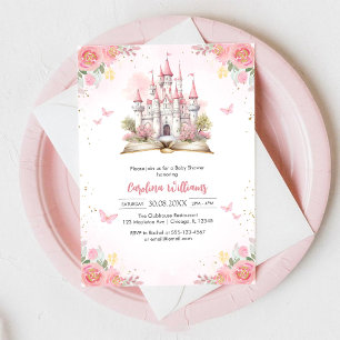 Klein Prinses Sprookjeskasteel Meisje Baby Shower Kaart