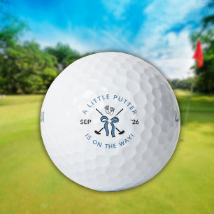 Klein Putter Golf Zwangerschapsaankondiging Blauwe Golfballen