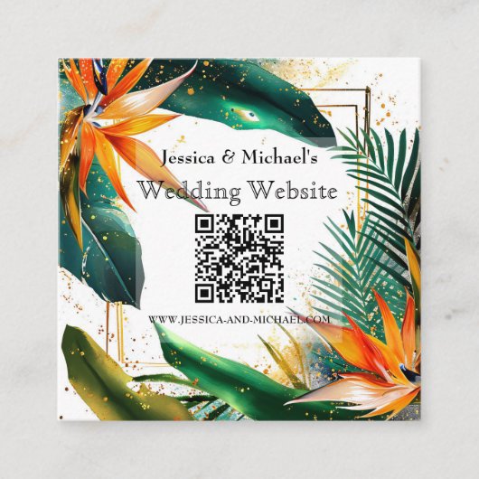 Klein, QR-code Birds of Paradise Bliss Website Informatiekaartje (Voorkant)
