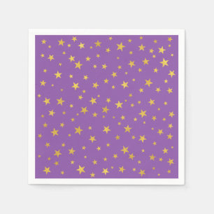 Klein Random Star-patroon Paars en goud Servet
