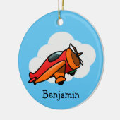 Klein Red Airplane Design Ceramic Ornament (Links)