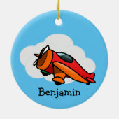 Klein Red Airplane Design Ceramic Ornament (Achterkant)