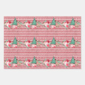 Klein rendier met kerstboompapier inpakpapier vel (Voorkant 2)