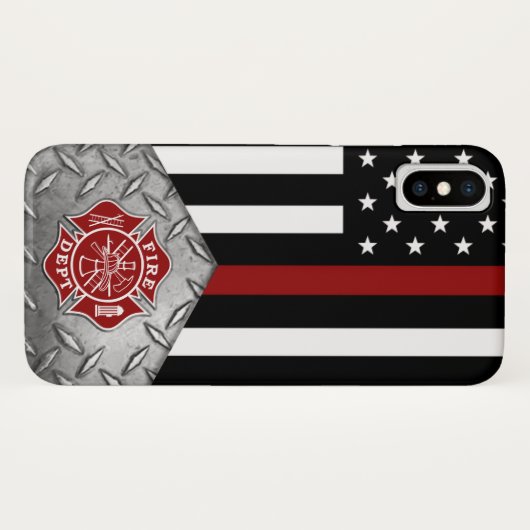 Klein-rode lijn Case-Mate iPhone case (Achterkant (horizontaal))