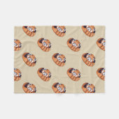 Klein rood beer op bruin fleece deken (Voorkant (Horizontaal))