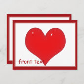 Klein rood hart (Jouw tekst toevoegen) Kaart (Voorkant / Achterkant)