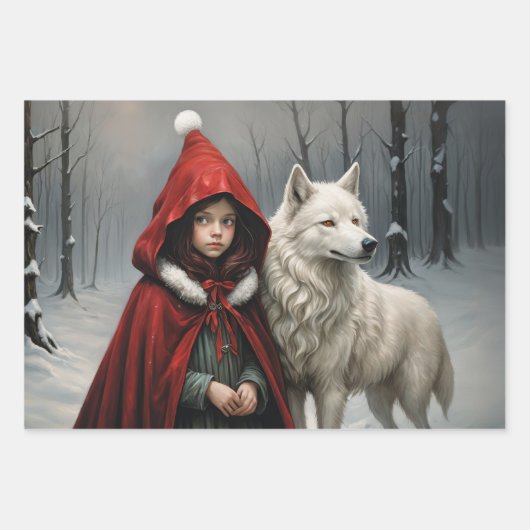 Klein rood kerstcadeau inpakpapier vel (Voorkant)