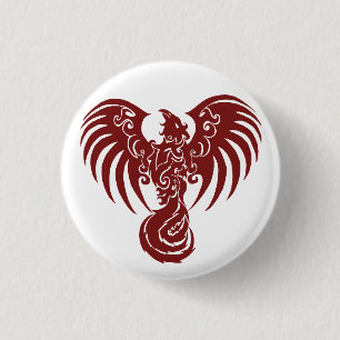 Klein rood Phoenix-Logo, knop Ronde Button 3,2 Cm