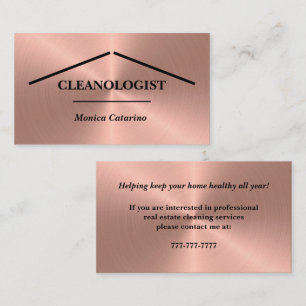 Klein Roos Gold Home Cleaning Visitekaartje