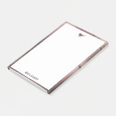 Klein Roos Goud Marmeren Vogel & Rand op Wit Post-it® Notes (Schuin)