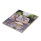 Klein rots- en waterschilderij, tegeltje (Zijkant)