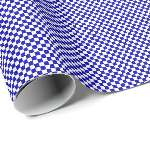 Klein Royal Blue- en White Checks — Verpakkingsp Cadeaupapier