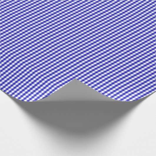 Klein Royal Blue- en White Gingham Wrapping Paper Cadeaupapier (Hoek)