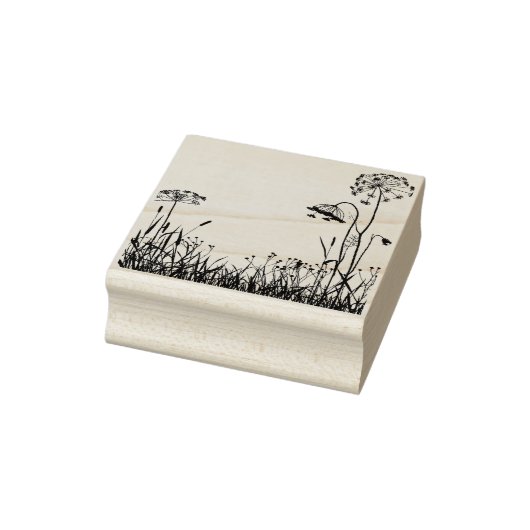 Klein rubberen stempel - Wild Flowers Meadow (Stempel)