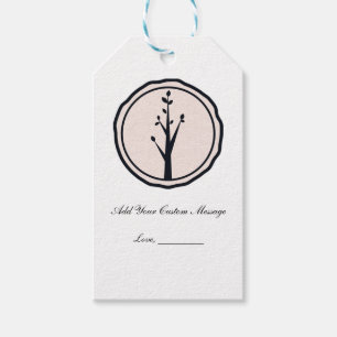 Klein rustieke boom natuur bruiloft aangepaste gun cadeaulabel