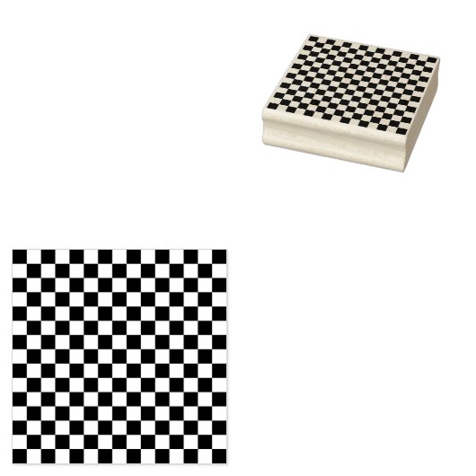 Klein schaakbordpatroon rubberstempel (Gestempeld)
