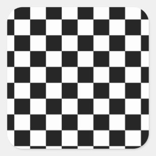 Klein schaakbordpatroon vierkante sticker