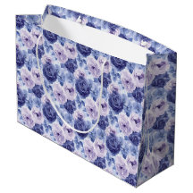 Klein Schaal Blauw Tinten Abstract Bloemige Botani