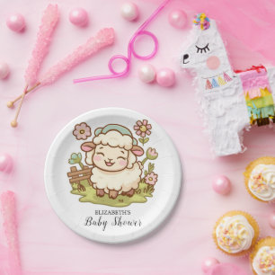 Klein Schaap Baby shower Papieren Bordje