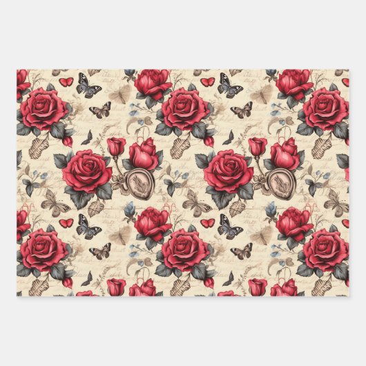 Klein Schattige  Valentijnsdag Pattern Inpakpapier Vel (Voorkant 3)