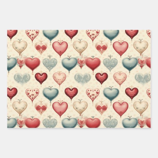 Klein Schattige  Valentijnsdag Pattern Inpakpapier Vel (Voorkant 2)