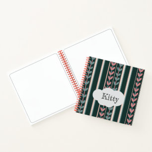 Klein schetsboek met bloemkunst notitieboek
