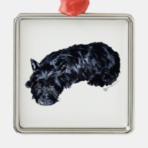 Klein Scottish Terriër Ornament om te Rusten