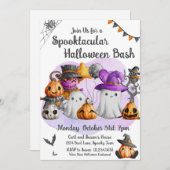 Klein spook Halloween-feestje Kaart (Voorkant / Achterkant)