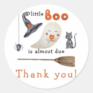 Klein spookje - babyshower bedankt ronde sticker