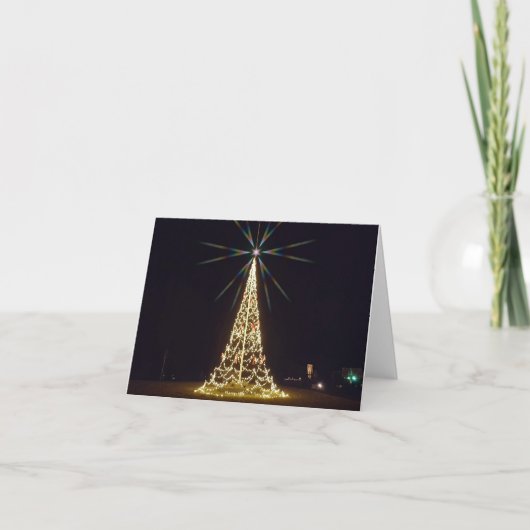 Klein stadje kerst bedankkaart (Voorkant)