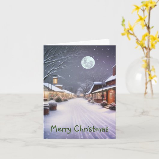 Klein stadje kerst kaart (Gele Bloem)