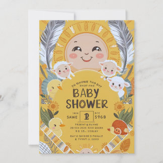 Klein Straaltje Zon Baby Shower Kaart