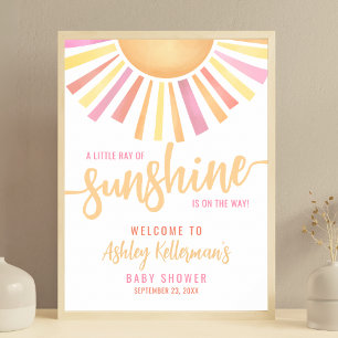 Klein Straaltje Zon Baby Shower Welkomstbord Poster