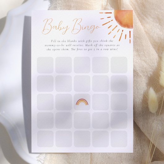 Klein Straaltje Zonneschijn Baby Bingo Spel Kaart