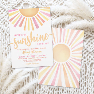 Klein Straaltje Zonneschijn Boho Baby Shower Kaart