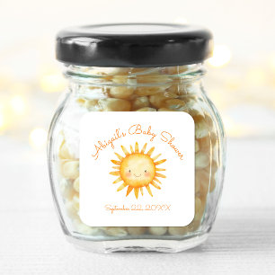 Klein Straaltje Zonneschijn Mooie Baby Shower Vierkante Sticker