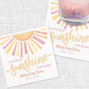 Klein Straaltje Zonneschijn Roze Babyshower Servet