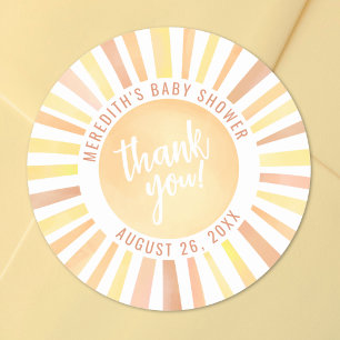 Klein Straaltje Zonneschijn Zon Baby Shower Ronde Sticker