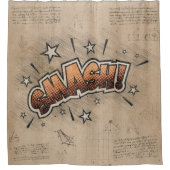 KLEIN!  stripboek Steampunk Pop Douchegordijn (Voorkant)