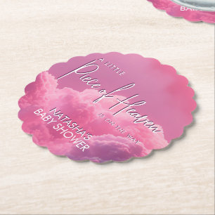 Klein stukje Heaven Pink Baby shower Kartonnen Onderzetters