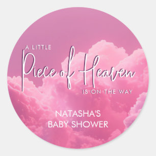 Klein stukje Heaven Pink Baby shower Ronde Sticker