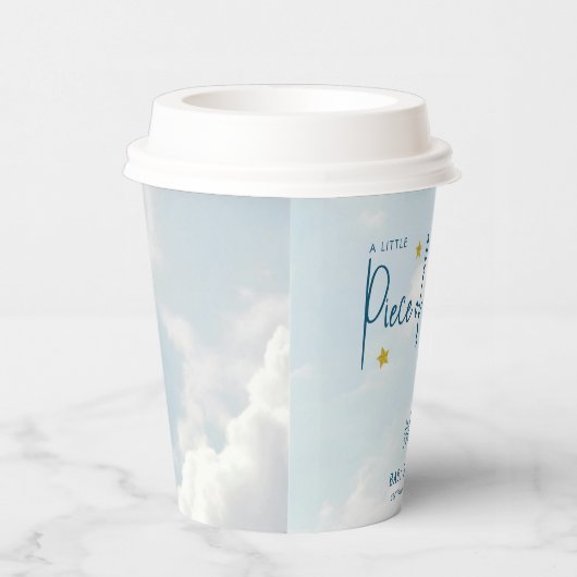 Klein stukje Heaven Sky Blue Baby shower Papieren Bekers (Rechts)