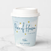 Klein stukje Heaven Sky Blue Baby shower Papieren Bekers (Voorkant)