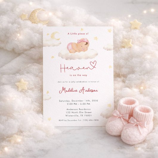 Klein stukje Hemel Maanwolk Meisje Baby Shower Kaart