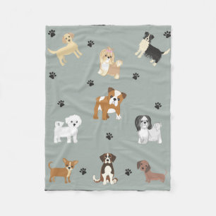 Klein tapeland met hond-illustraties fleece deken