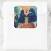 Klein tussen 2007 vierkante sticker (Tas)