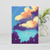 Klein vlak in Oranje wolken Kaart (Staand voorkant)