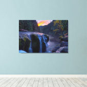 Klein waterval Olieverf Afdruk Canvas Afdruk (Insitu (Houten vloer))