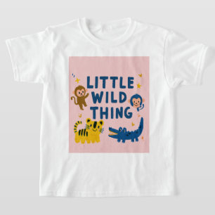 Klein wild ding jungle dier safari peuter jongen t-shirt
