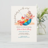 Klein wild schattig vosje herfst babyfeestje kaart (Staand voorkant)